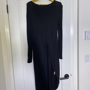 Zara High Low Long Sleeve Tunic Shirt with Knot